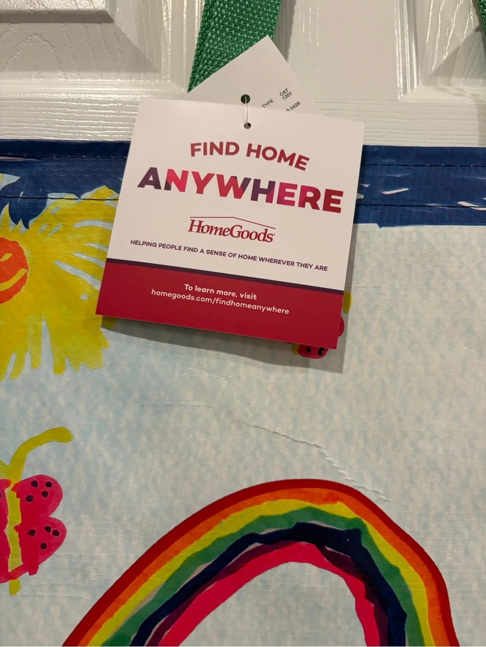 Homegoods/ TJ Maxx Kids Rainbow & Butterfly Reusable Tote Bag 🌈🦋🛍️
